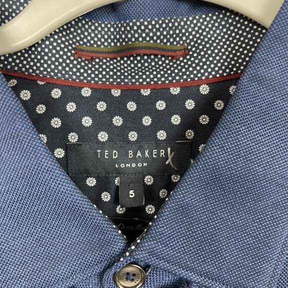 Ted Baker London Men's button up shirt classic blue size 5 or 42 - Picture 2 of 6